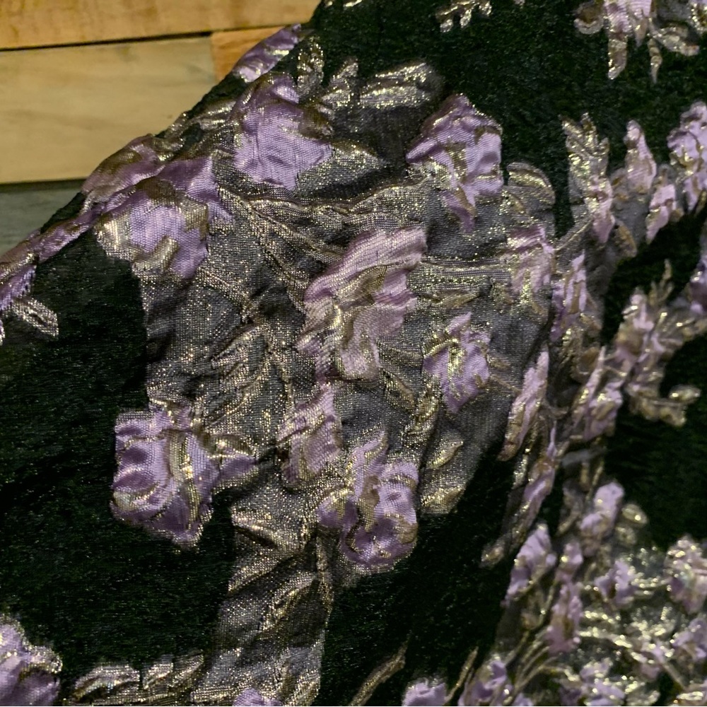 Lulus All Romance Black Floral Jacquard Strapless High-Low Gown Black/Lilac - XS - Picture 10 of 15